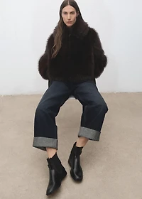 Ankle boots with elastic panel and buckle