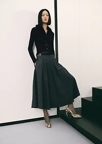 Cardigan with faux-fur collar