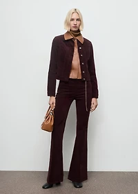 Velvet bomber jacket with stitching