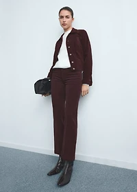 Velvet bomber jacket with stitching