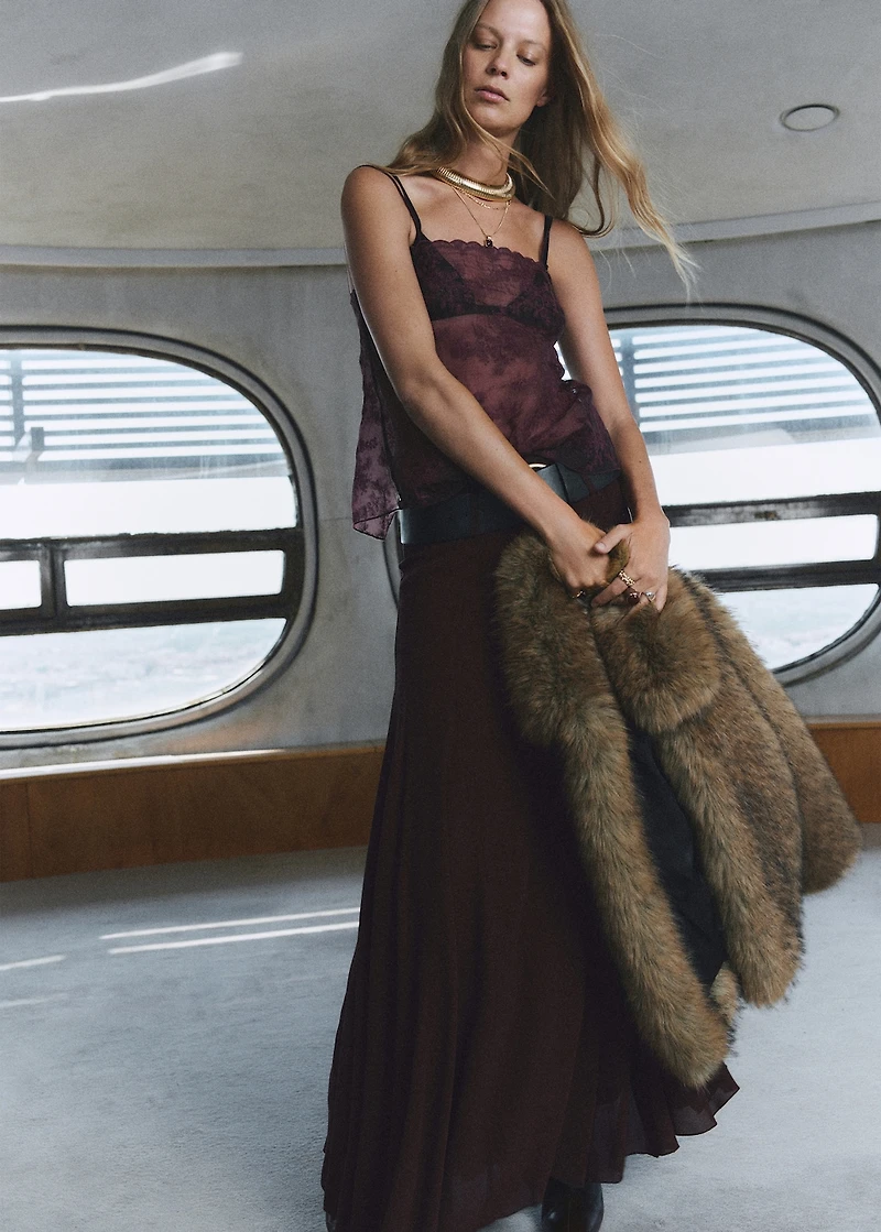 Embroidered sheer top