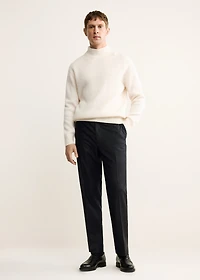 100% virgin wool regular-fit pinstripe trousers