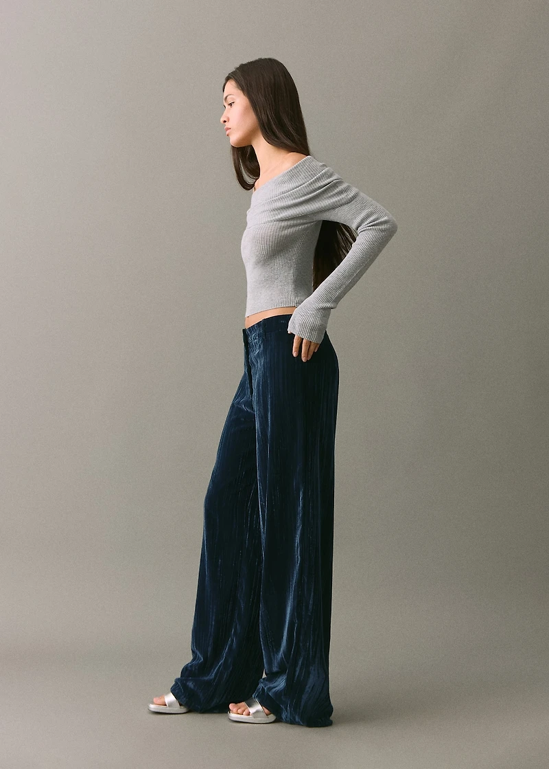 Straight velvet pants
