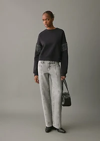 Fringed cotton-blend sweatshirt