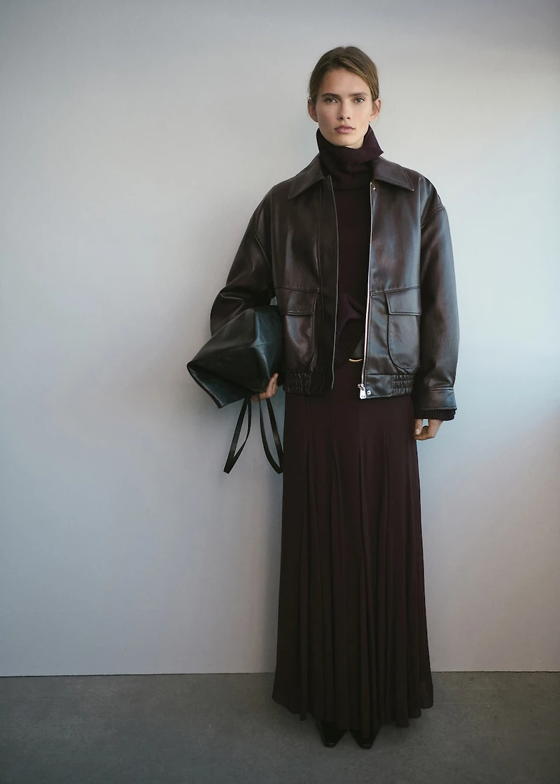 Oversized faux leather jacket