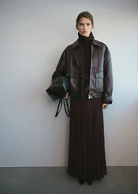 Oversized faux leather jacket