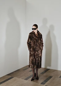 Faux fur coat with buttons