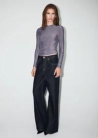 Lurex t-shirt with perkins neck