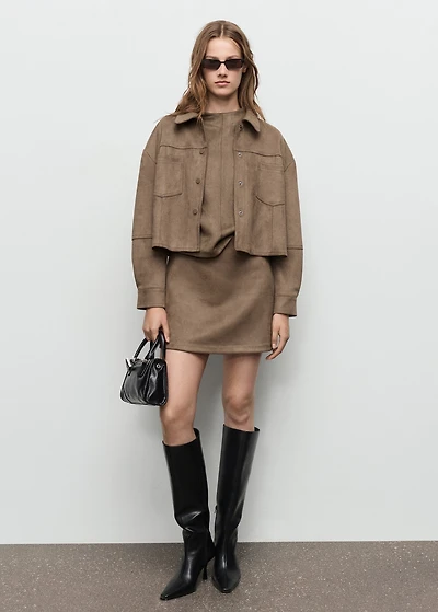 Faux leather jacket with pockets