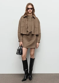 Faux-leather jacket with pockets