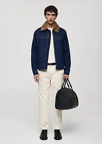 Denim jacket with shearling lining