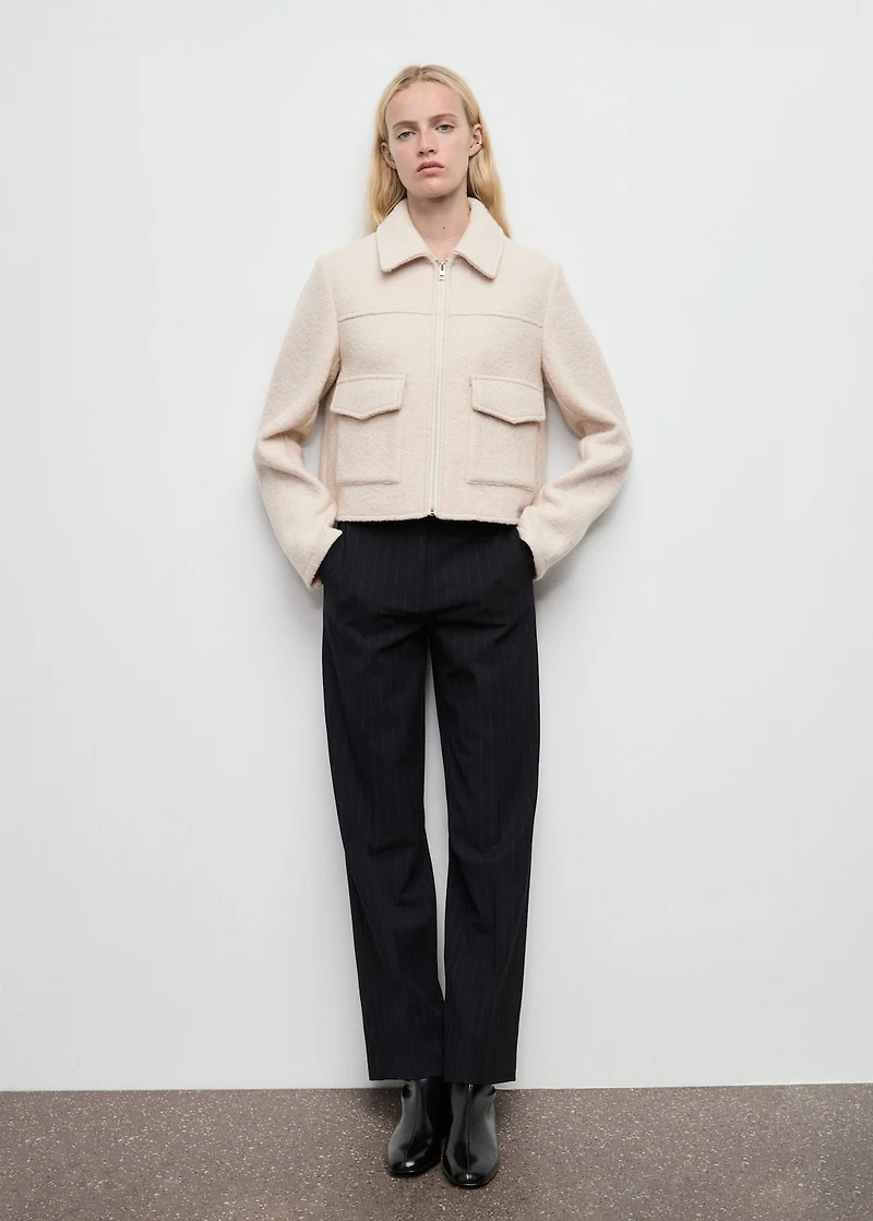 Wool jacket with pockets