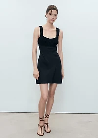 Gathered neckline dress