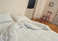 Percale cotton duvet cover with a blurred floral print for 180/200 cm bed