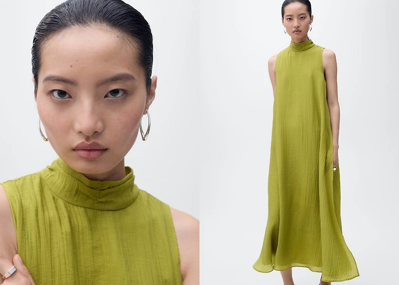 Halter-neck lyocell dress