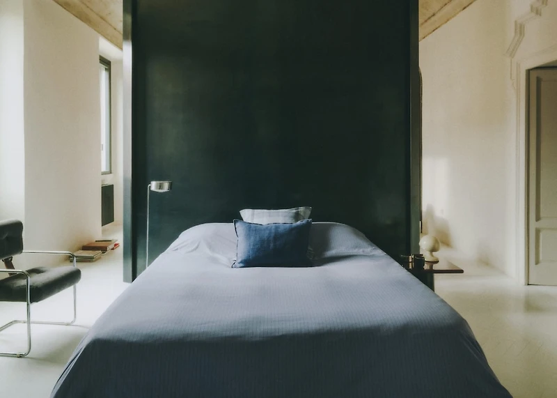 Reversible percale cotton striped duvet cover for 180/200 cm bed