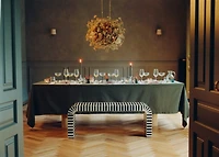 Cotton hemstitched tablecloth for 2 to 4 diners