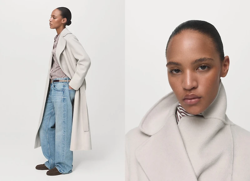 Handmade wool coat with belt