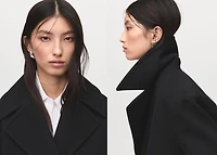 Double-breasted wool-blend coat