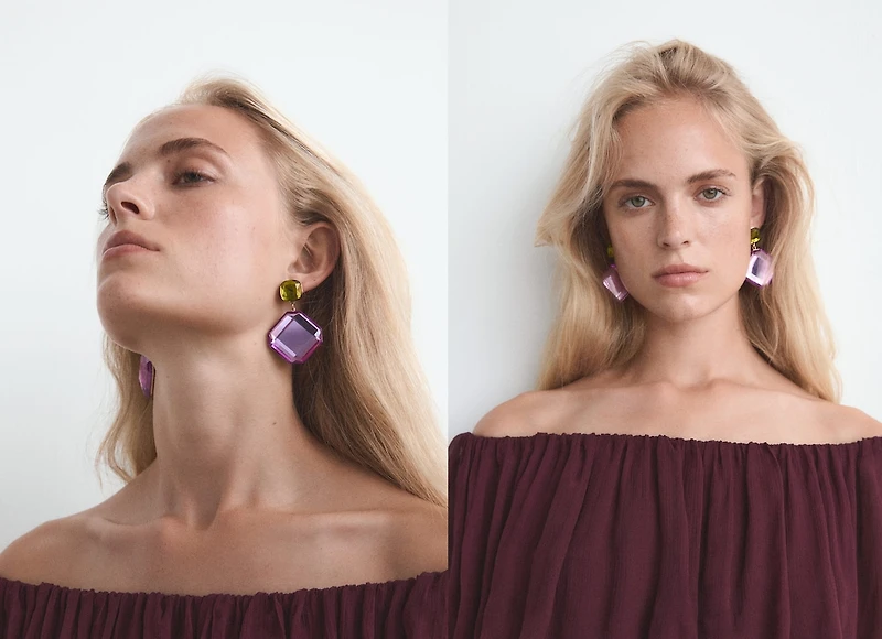 Bicolour pendant earrings