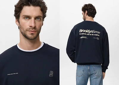 100% cotton sweatshirt text