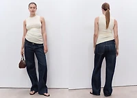 Straight-leg maternity jeans with stitching detail
