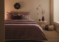 200-thread count percale cotton reversible striped duvet cover for 180/200cm bed