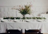 100% cotton tablecloth with embroidered star details for 6 to 8 diners