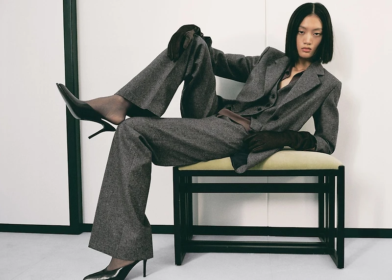 Speckled wool trousers