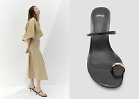 Heeled sandals with metallic detail