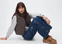 Wide leg jeans with cut-out