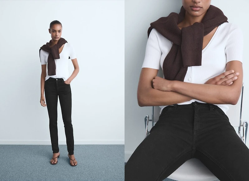 Mid-rise skinny jeans