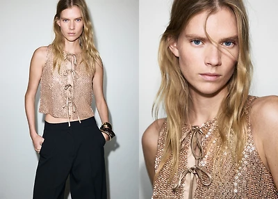 Top with sequins and bow