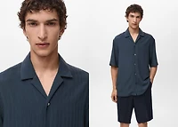 Striped embroidered shirt