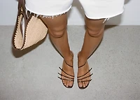 Kitten-heel sandals with buckle