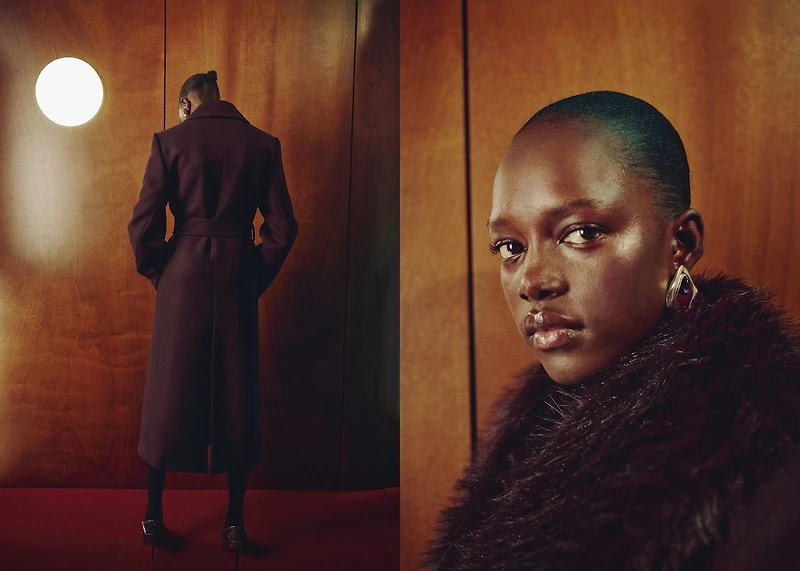 Manteco wool coat with fur collar