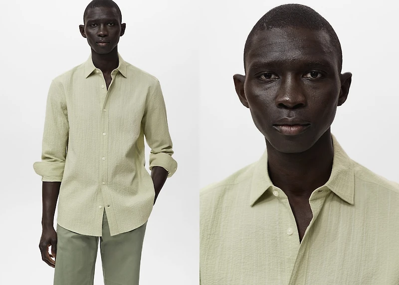 Regular-fit stripe-textured shirt