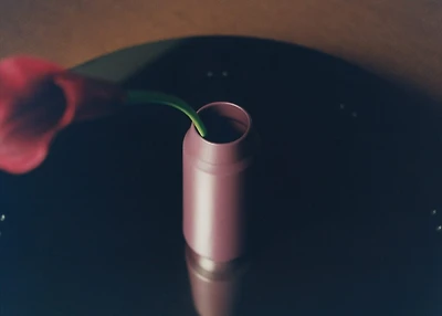 Conical-shaped earthenware vase