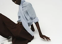 Textured blouse with foulard