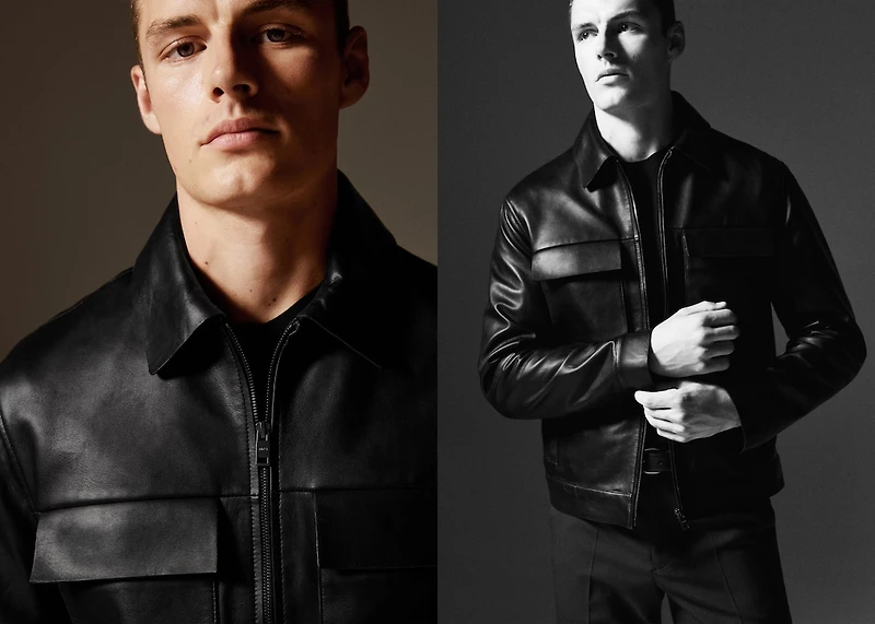 100% leather jacket with pockets