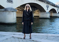 Faux-fur coat with belt