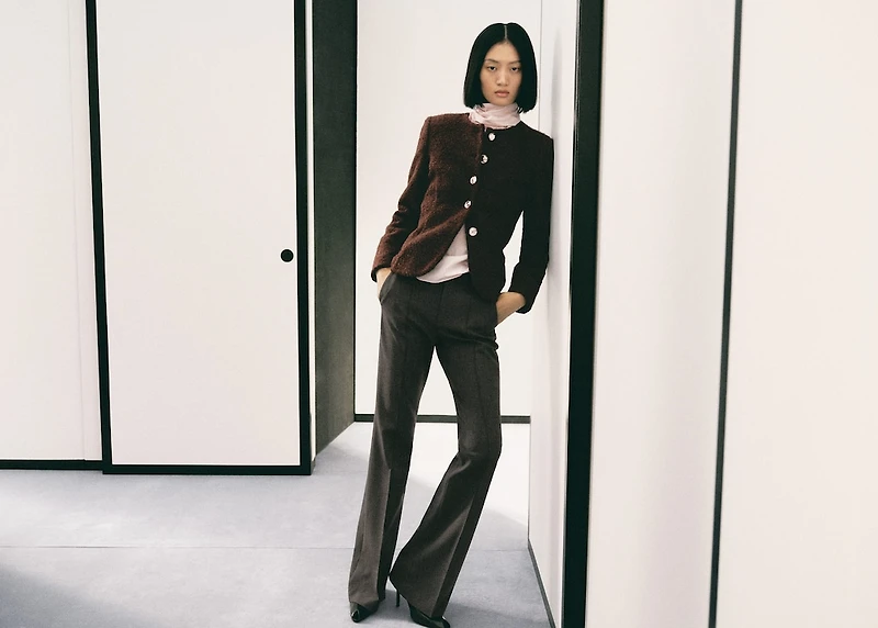 Bouclé jacket with jewel buttons