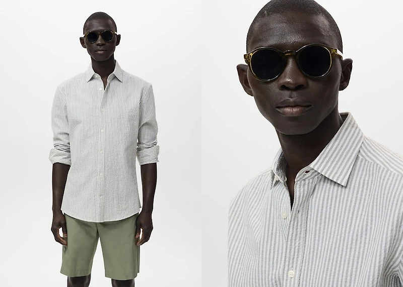 Regular-fit stripe-textured shirt