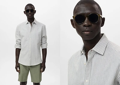 Regular-fit stripe-textured shirt