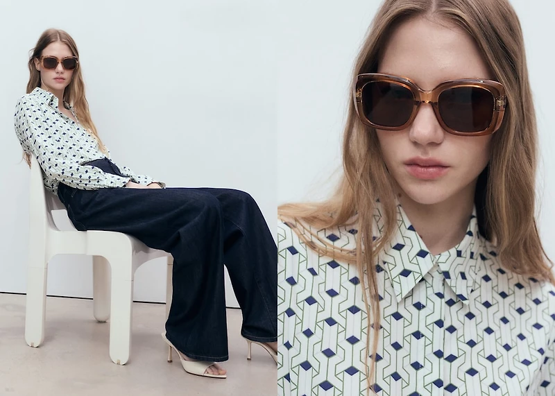 Geometric print shirt