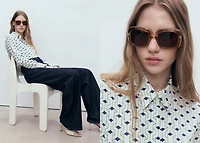 Geometric print shirt