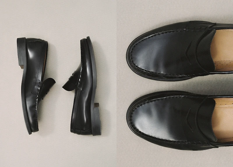 Aged-leather loafers