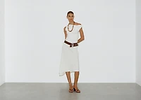 Asymmetrical cotton midi-skirt