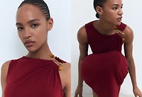 Draped dress with jewel detail