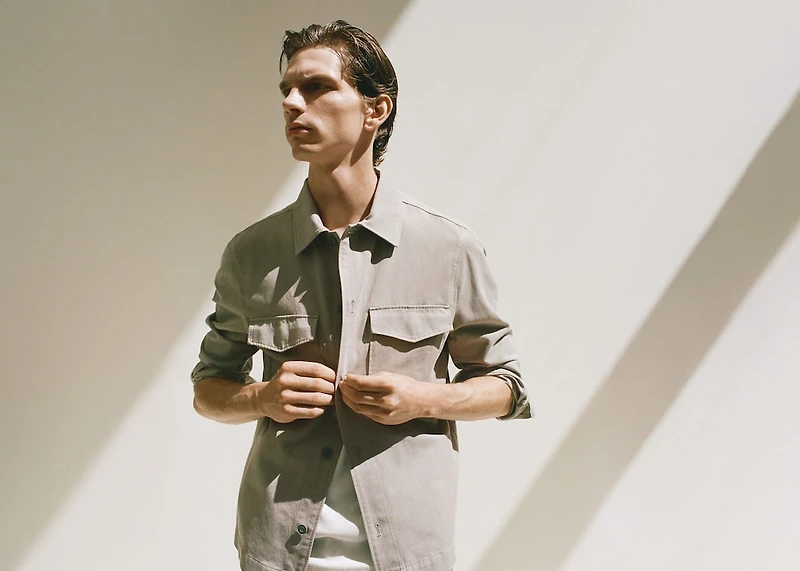 Lyocell cotton jacket with pockets